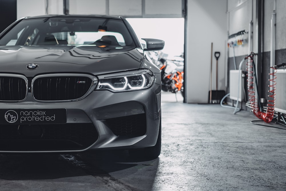 gray BMW car