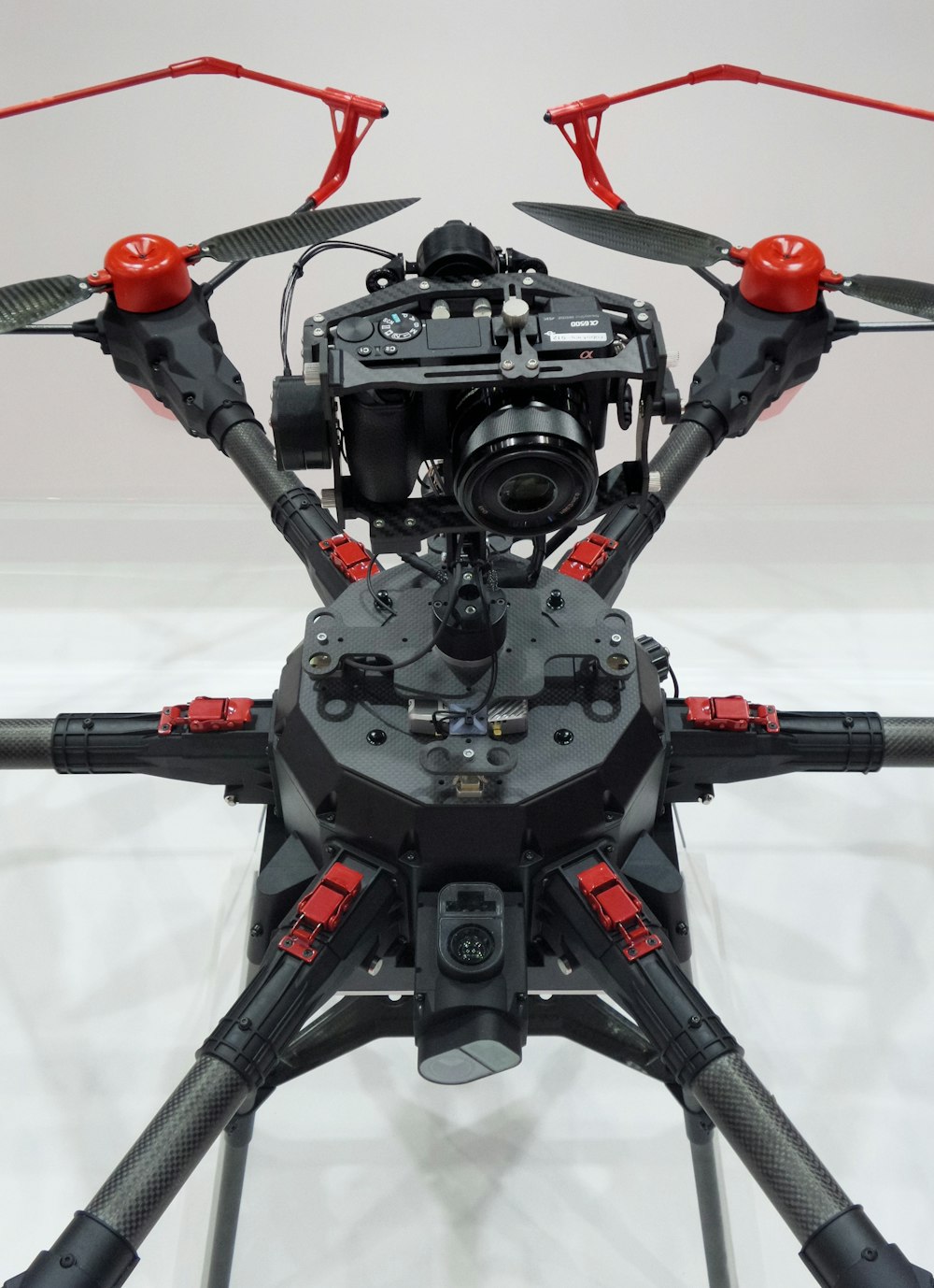 black and red drone