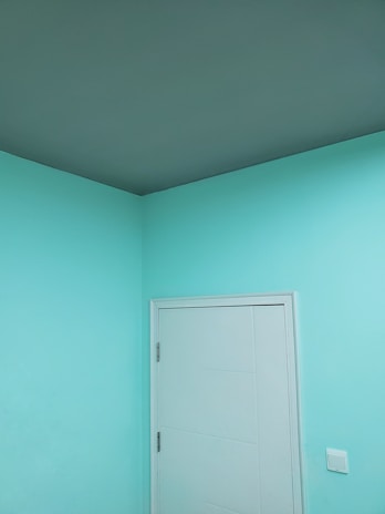 closed white wooden door