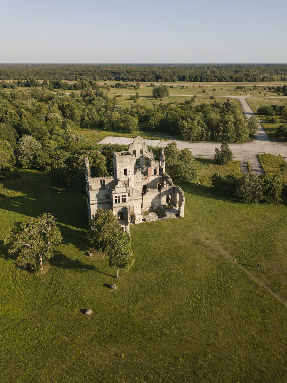 aerial photography of brown concrete building