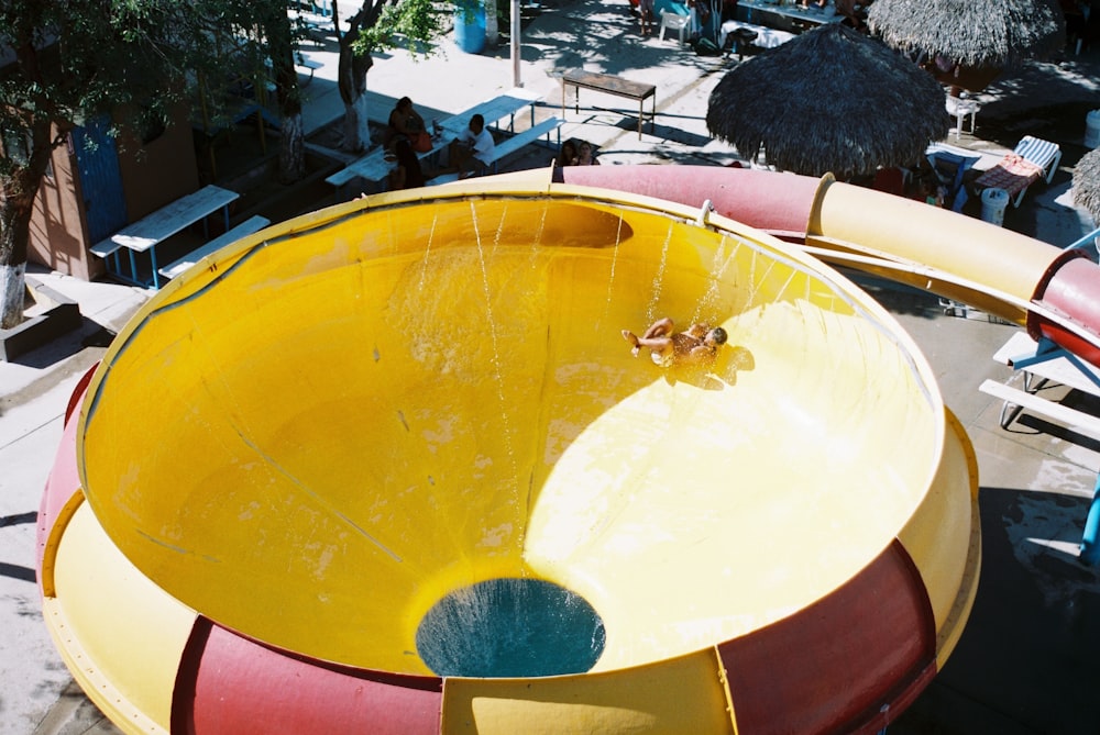 round yellow slide
