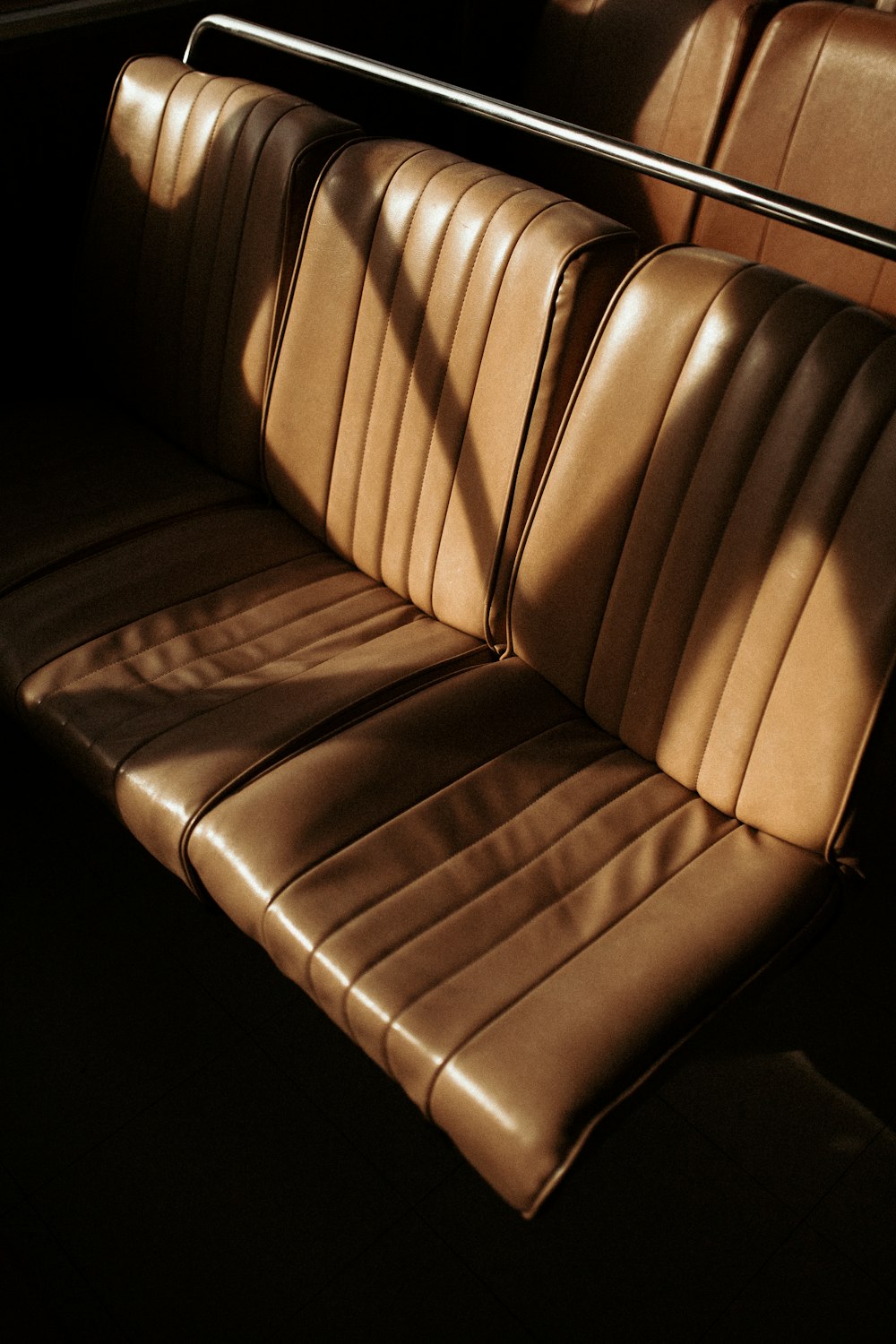 brown leather vehicle seat
