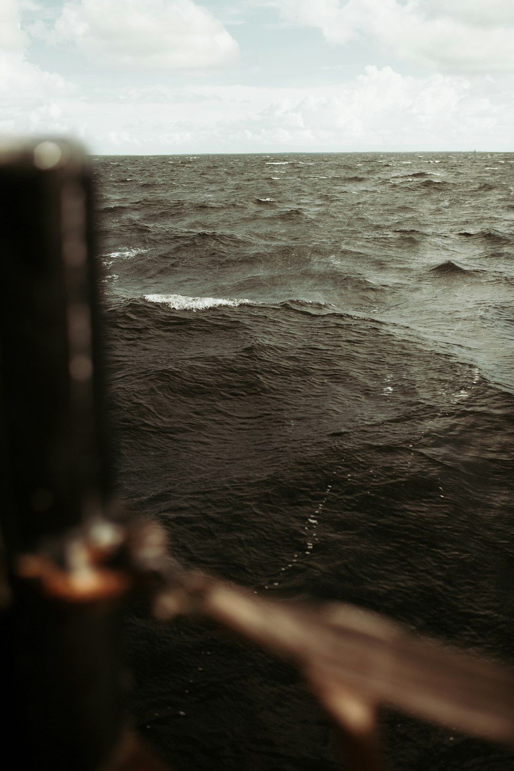 a view of the ocean from a boat