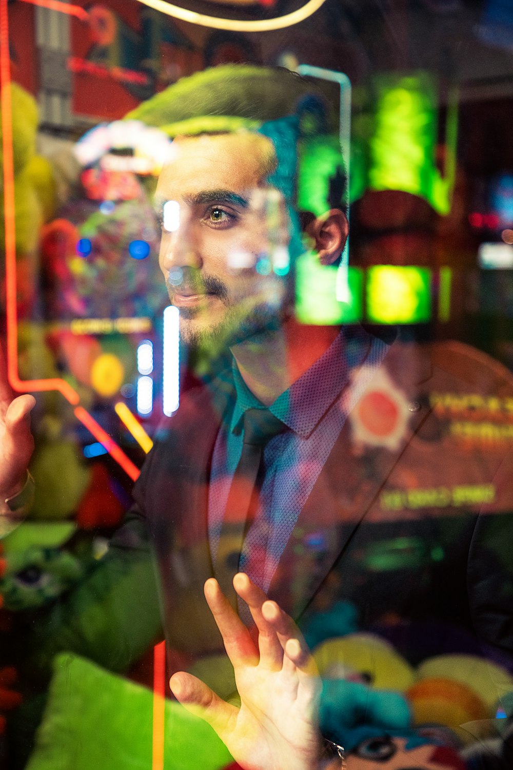 woman standing near glass window