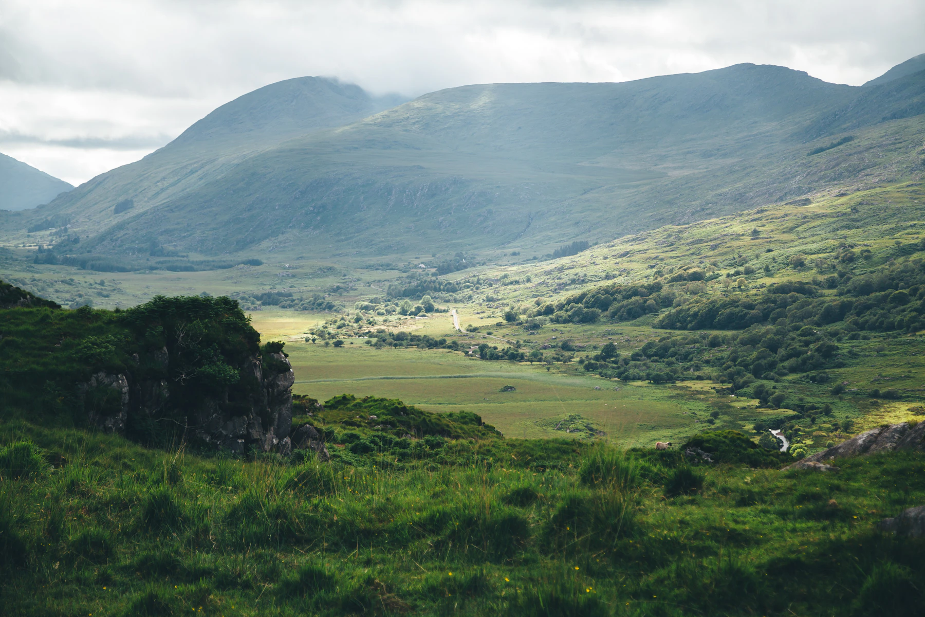 Green mountain valley in County Kerry, Ireland