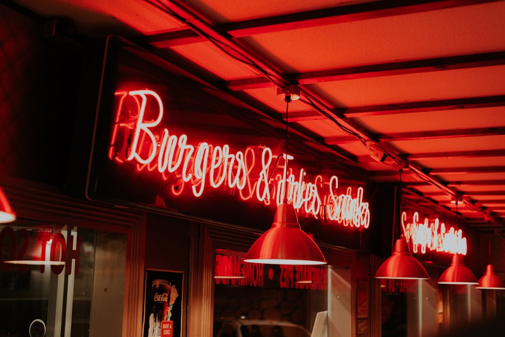 orange neon signage