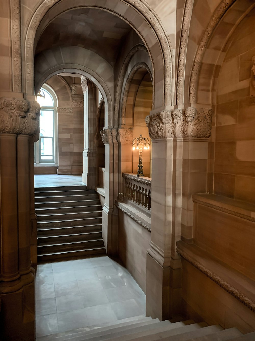 brown concrete stairs