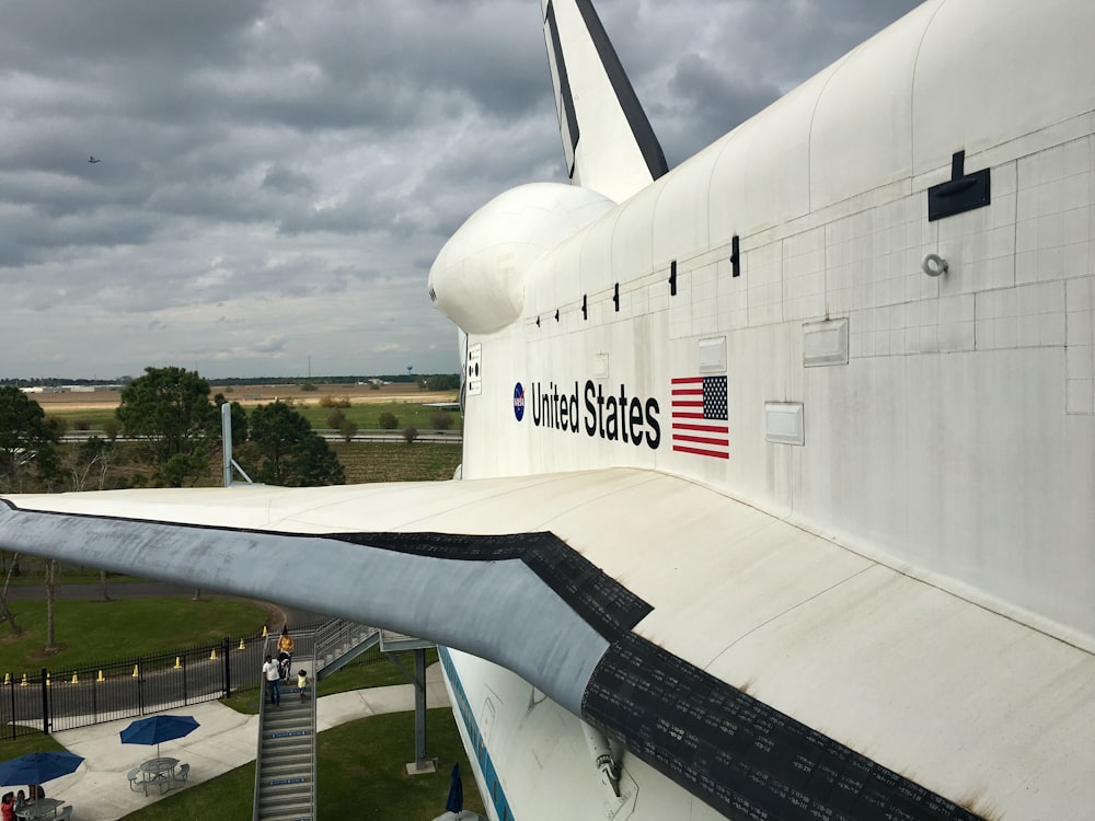 white United States space shuttle