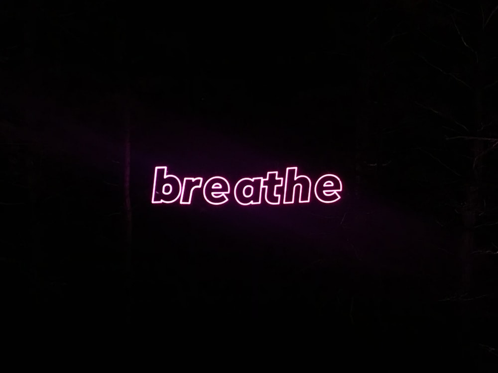 pink breathe neon light