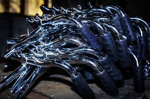 Stacks of coated motorcycle frames ready for delivery to AHM and its vendors.