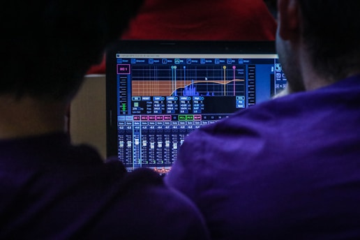 man playing flat screen monitor