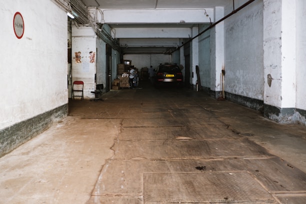 A friendly neighborhood garage filled with boxes.