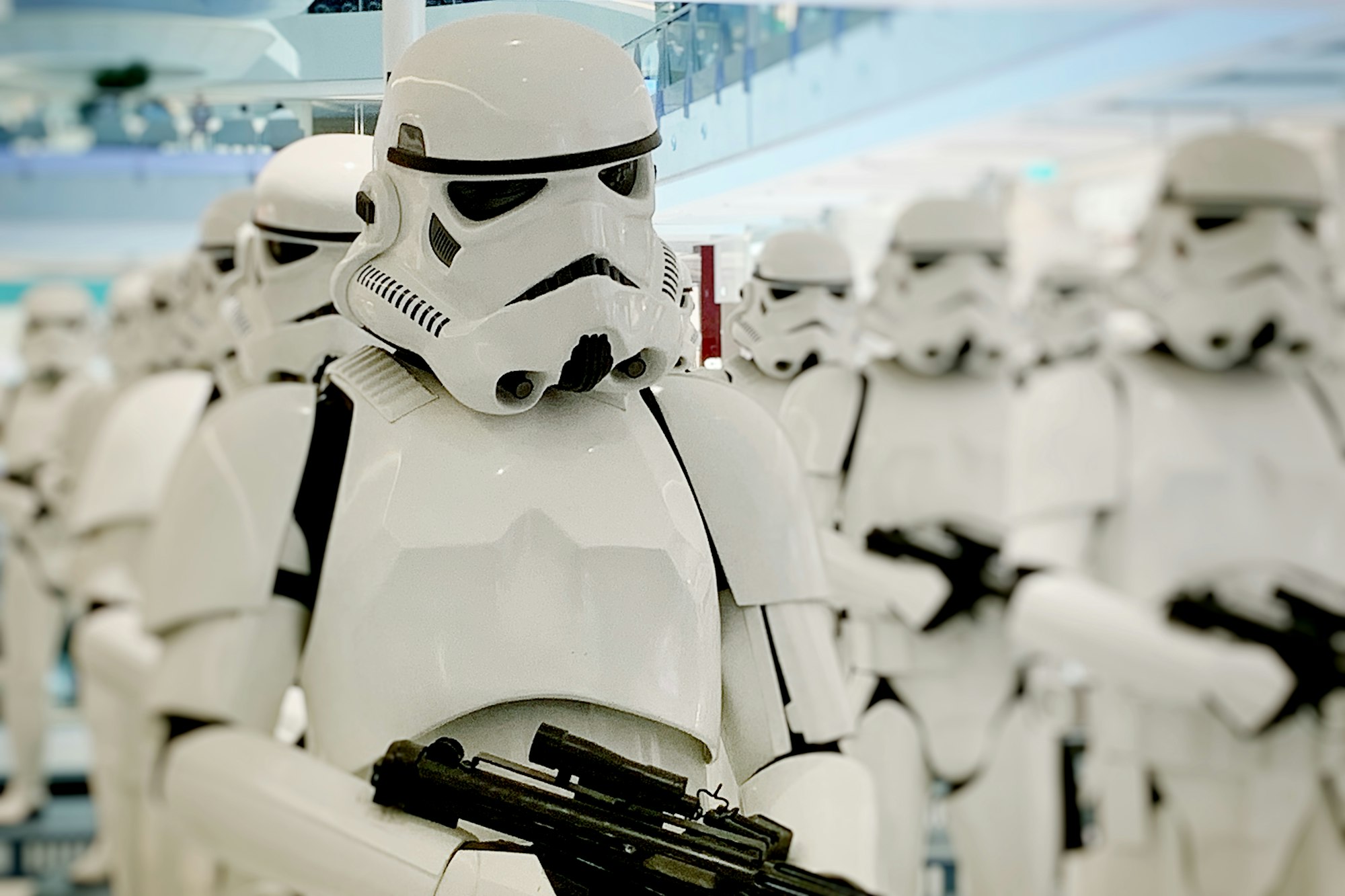 Storm Troopers on parade in the UAE. Dubai Mall. 