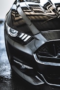 A close-up of a car's polished surface.