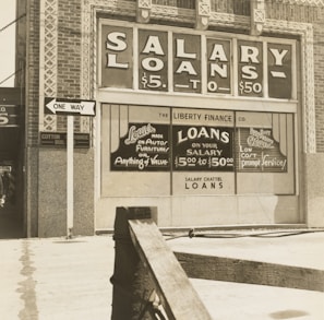 grayscale photography of building