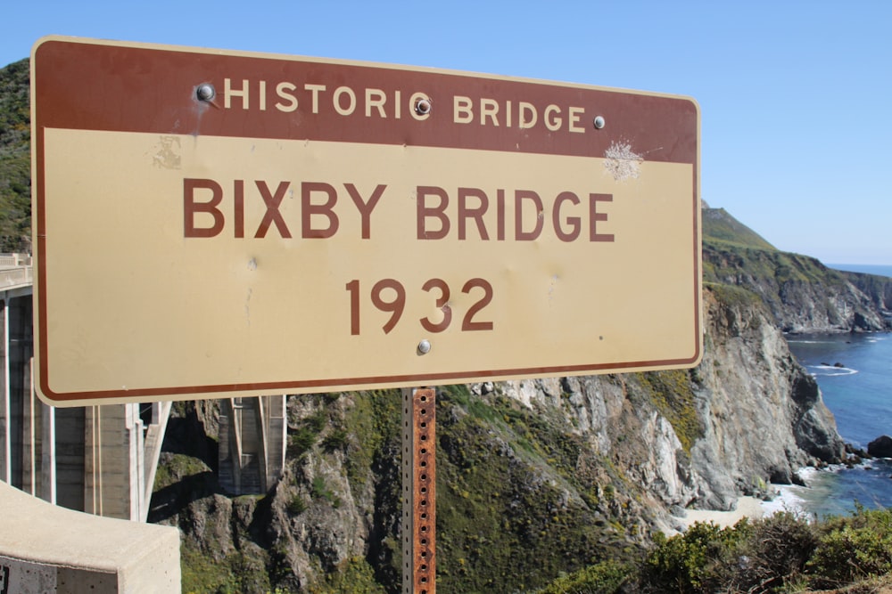 historic bridge Bixby Bridge signage