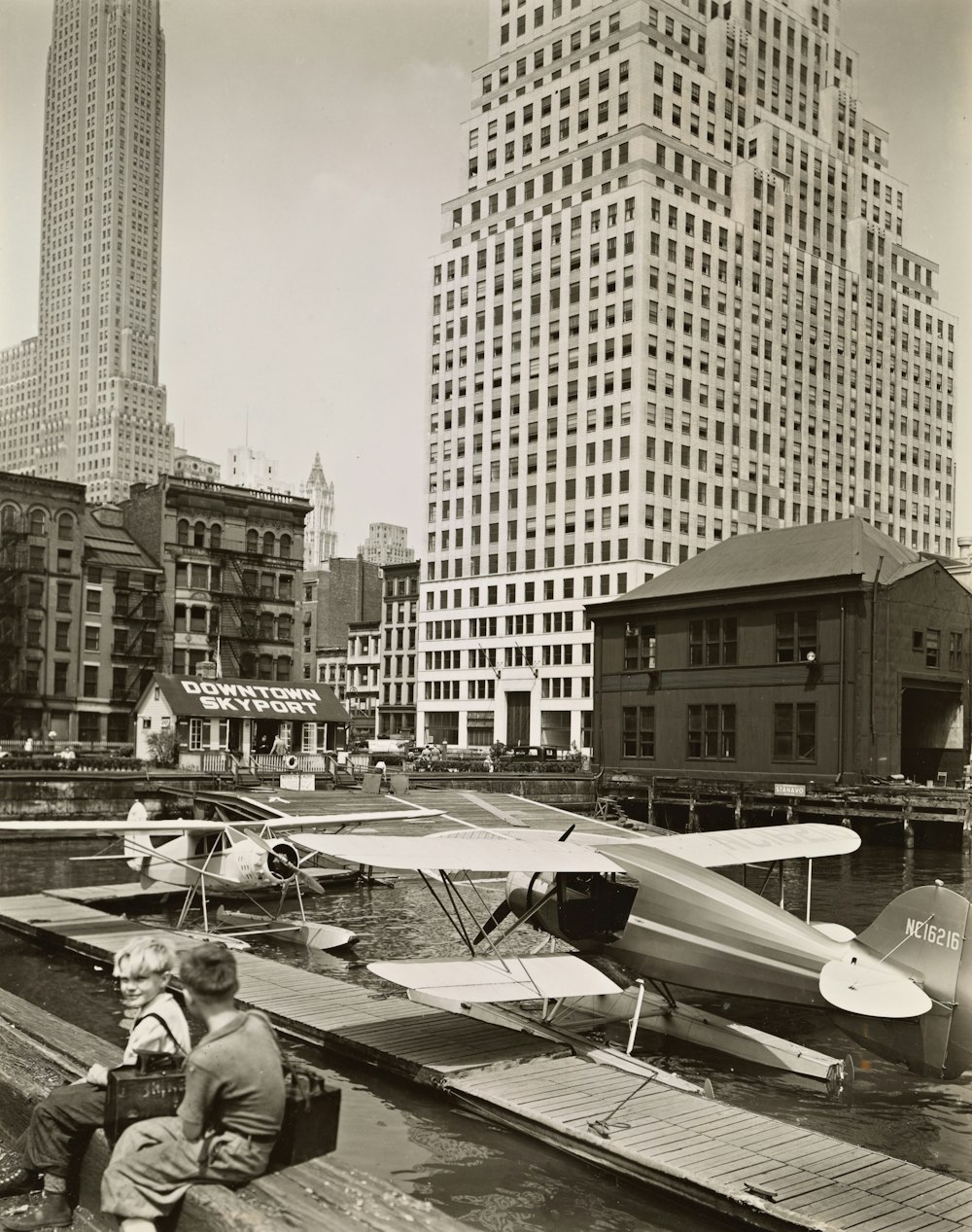 two bi-planes in dock