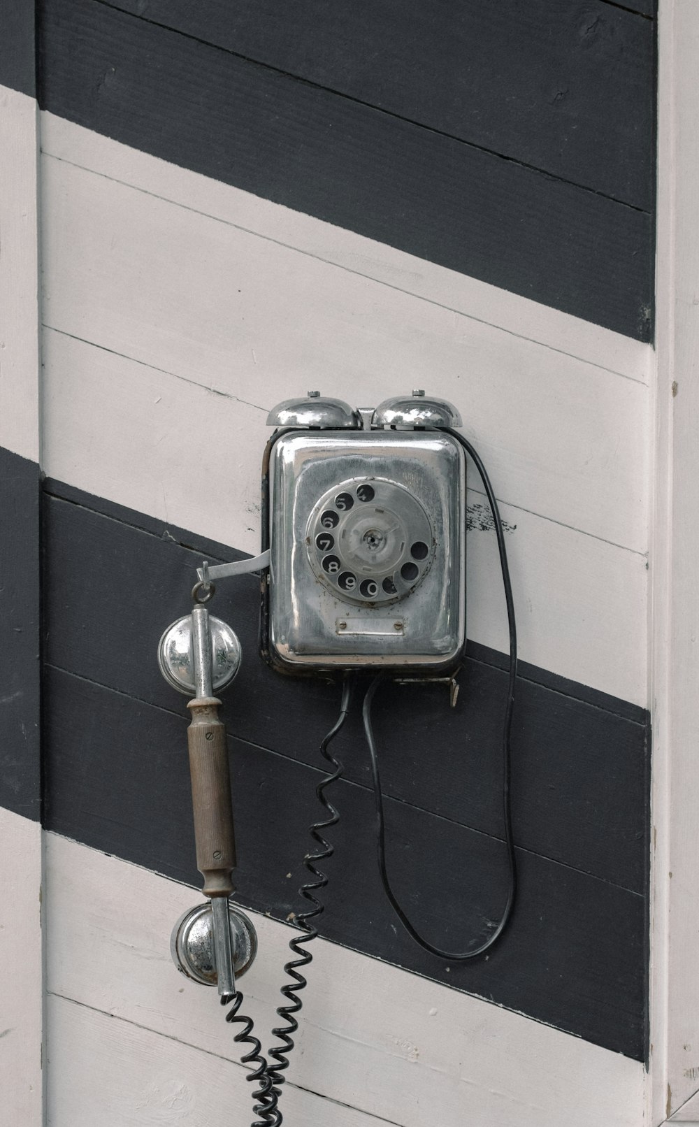 gray candlestick telephone