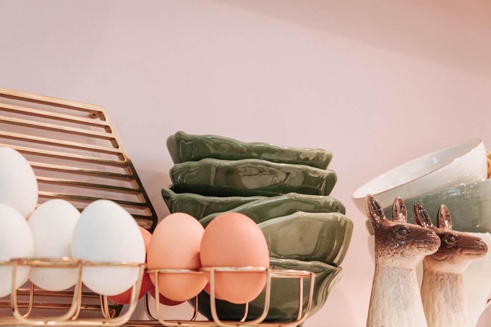 bowls near eggs