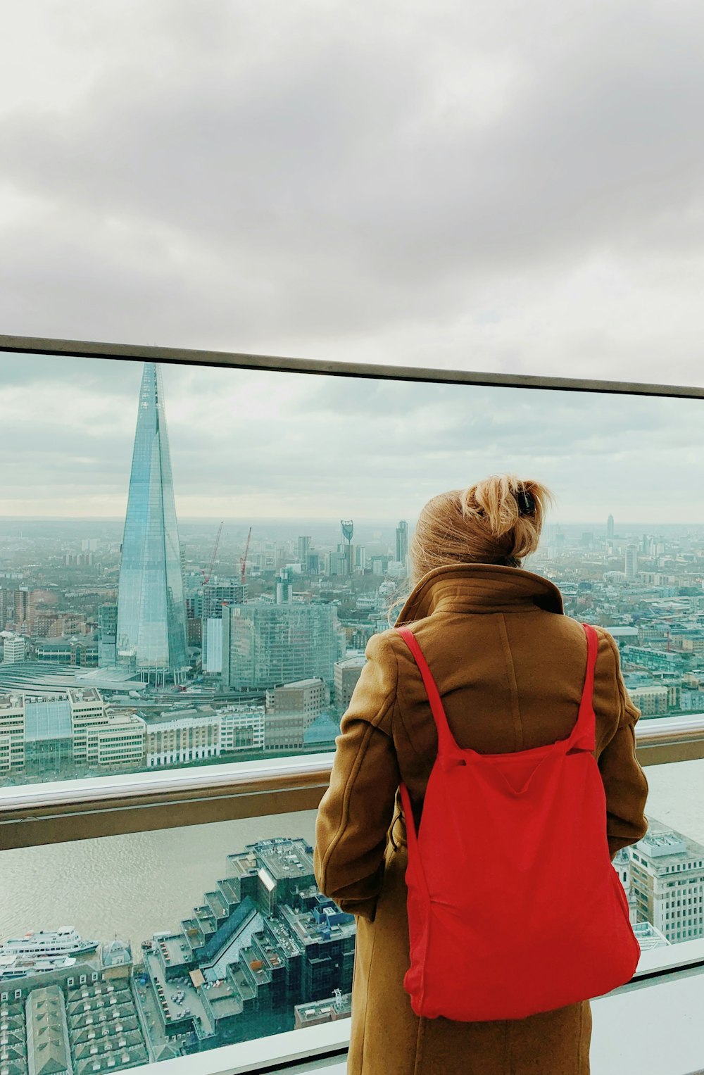 woman wearing backpack