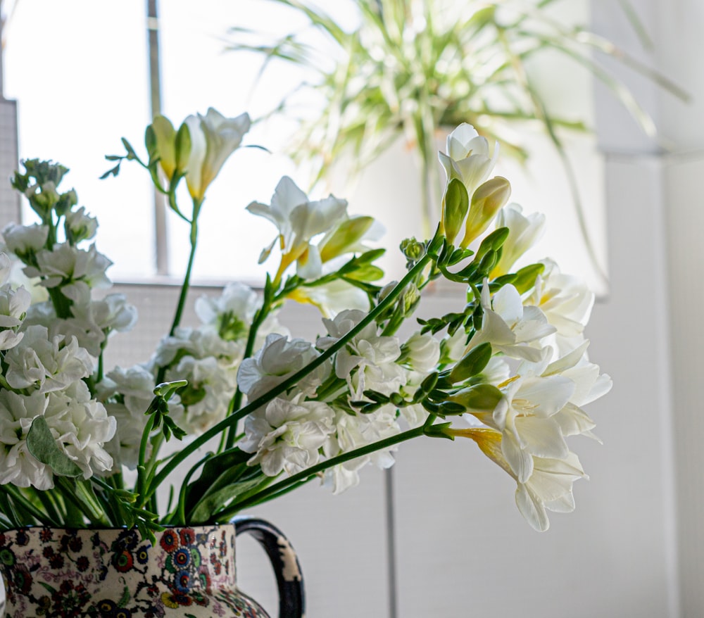 white flowers in vase