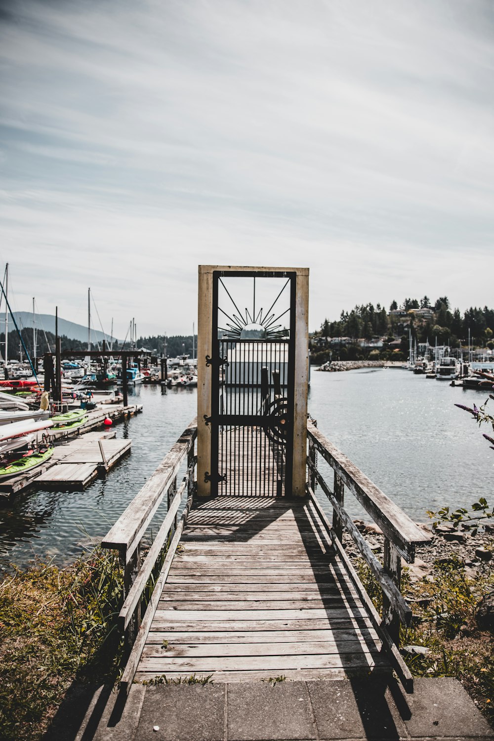 black metal dock gate