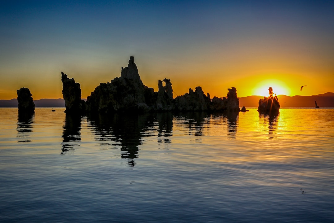 silhouette of rock formation