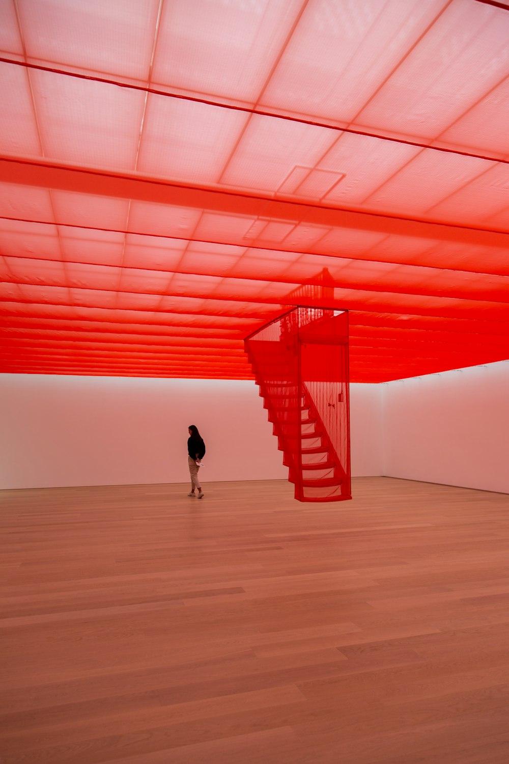 woman standing inside the building