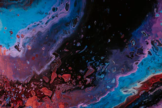A vibrant abstract painting from the Energy Flow collection, bursting with dynamic colors and fluid shapes.