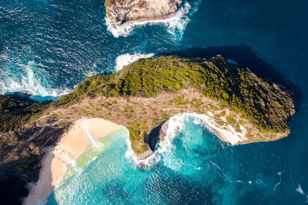 aerial photography of mountain