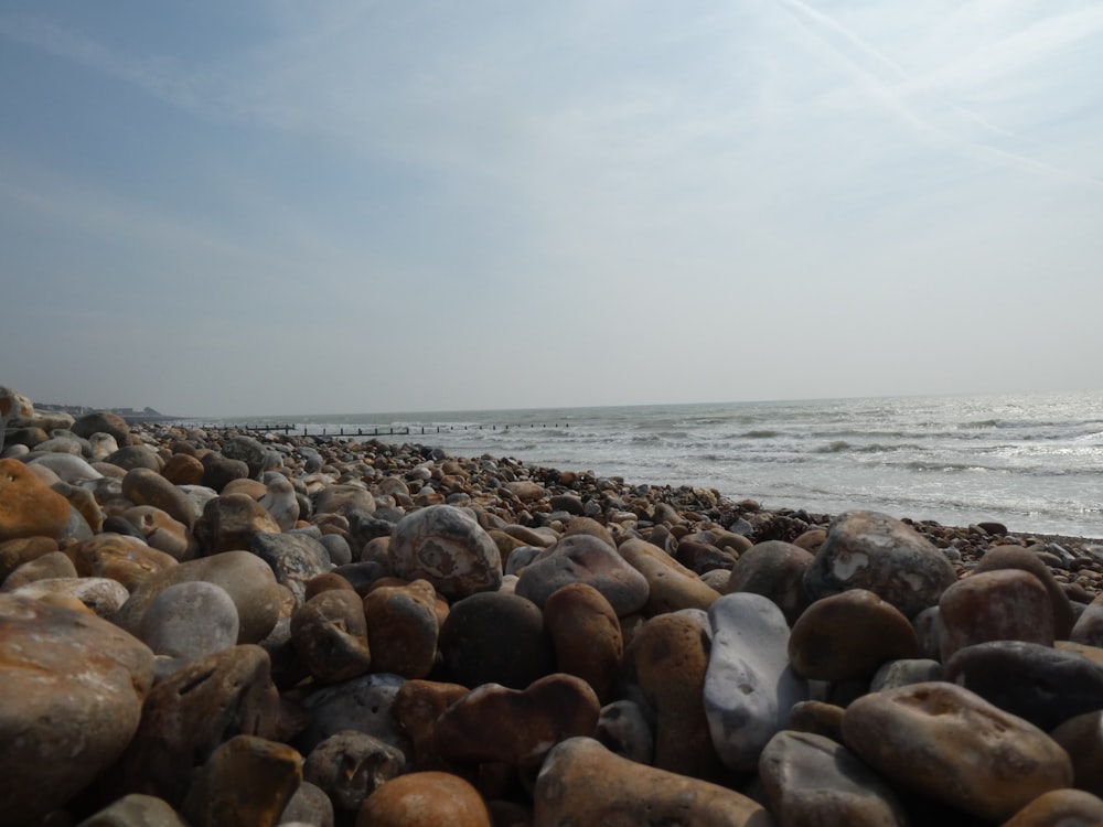 stones beside shore