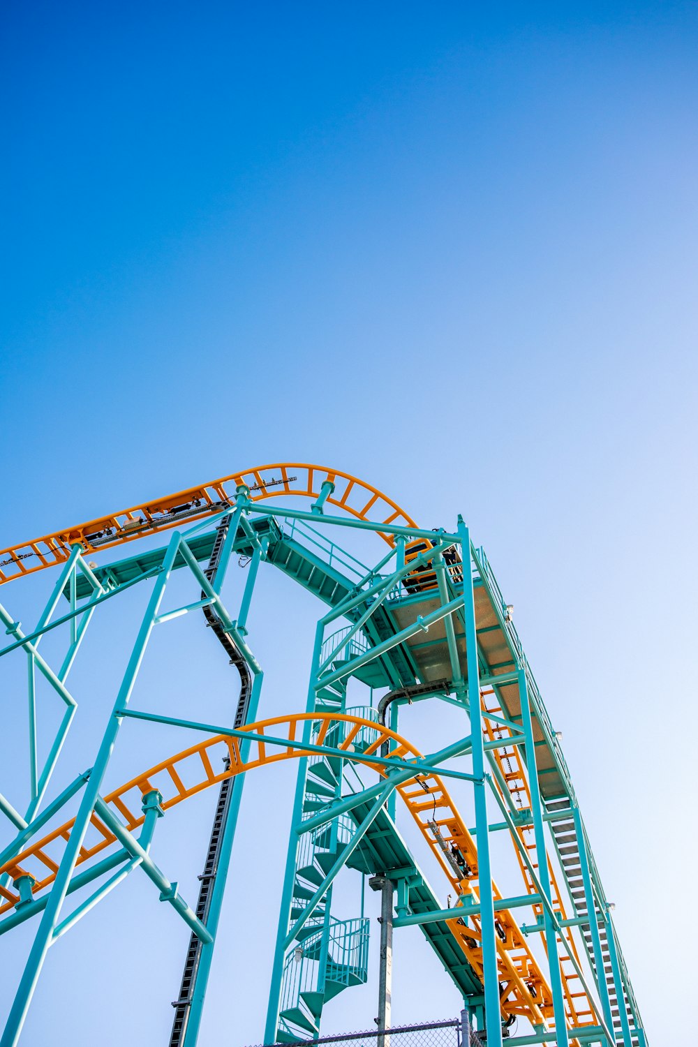blue and yellow roller coaster