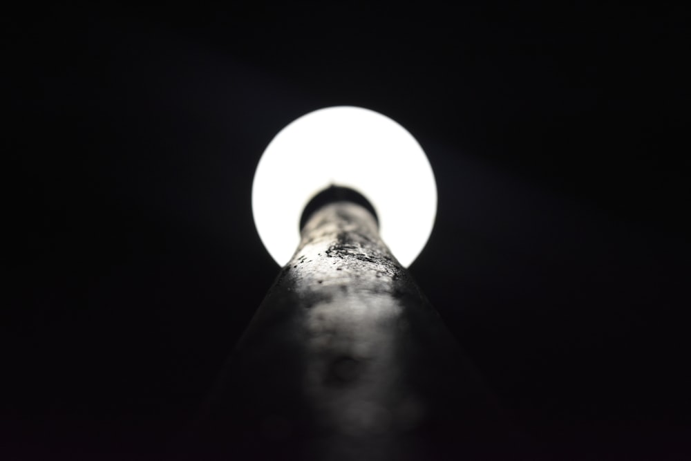 a close up of a light in the dark