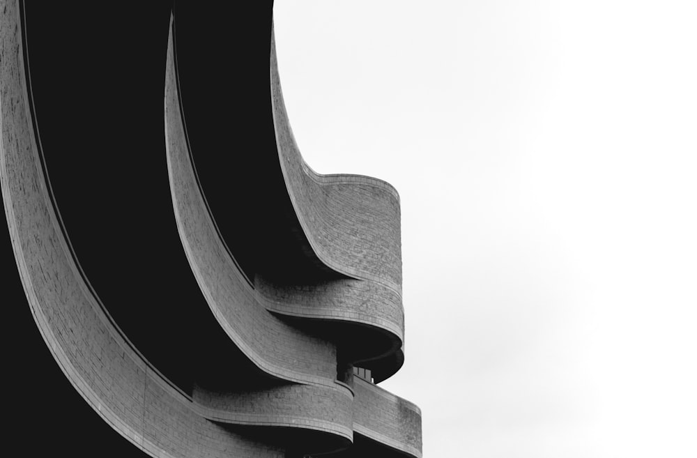 grayscale photography of building