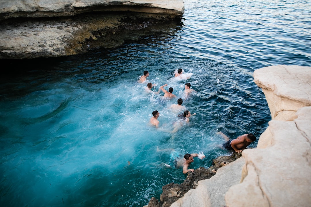 people swimming,