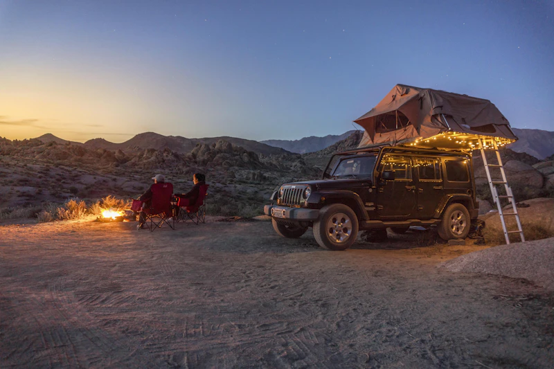 Jeep in a desert landscape setting