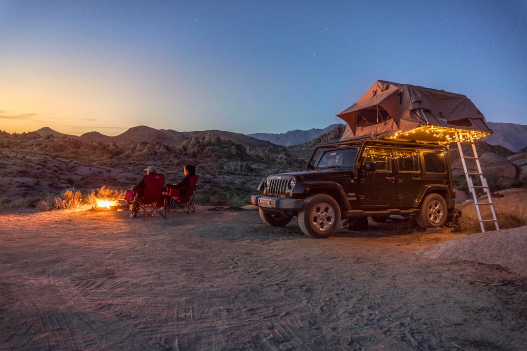 black jeep at a desert