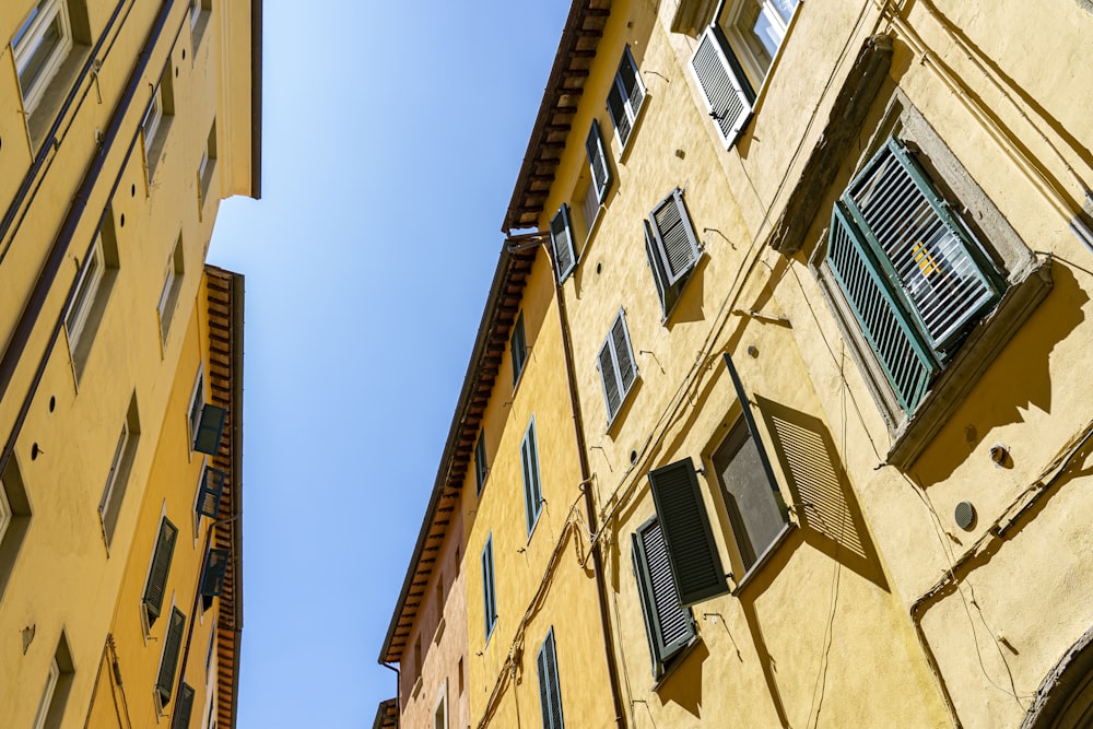 yellow cement buildings