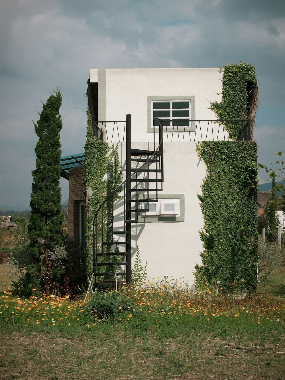 white concrete house