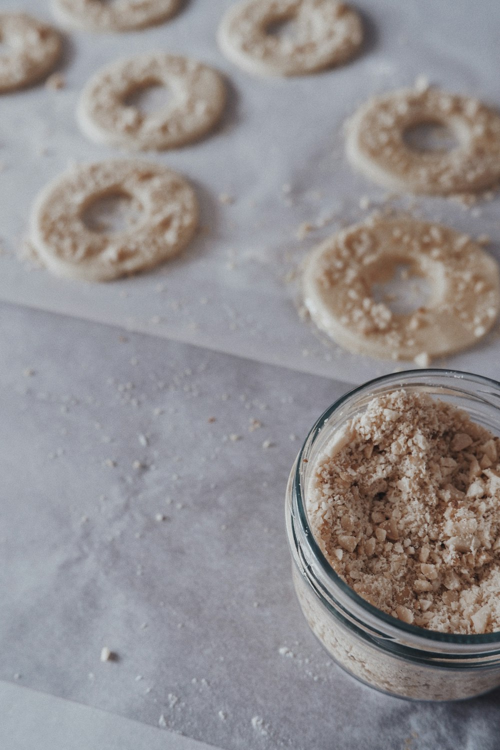 dough with holes on cookie sheet