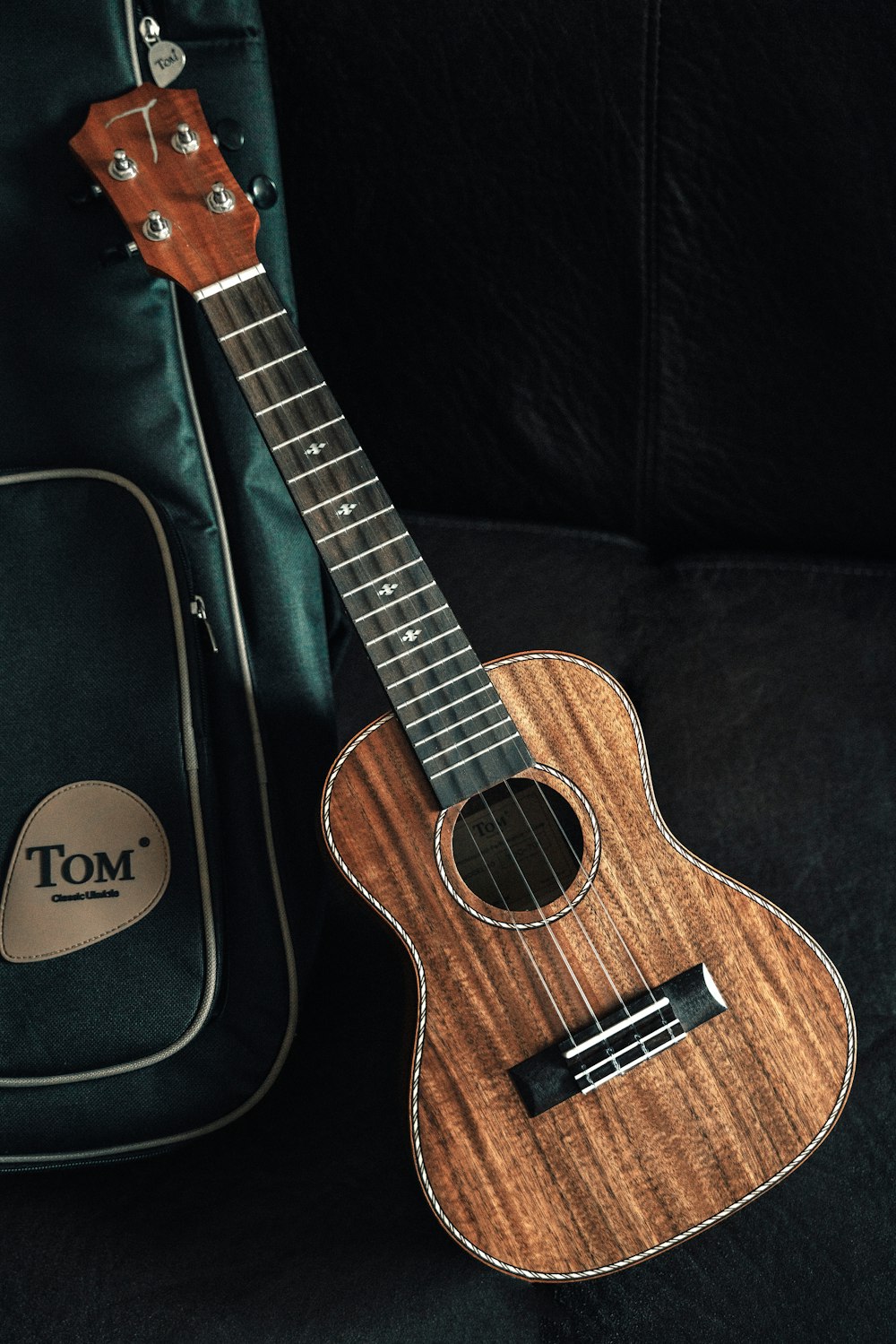 brown ukulele