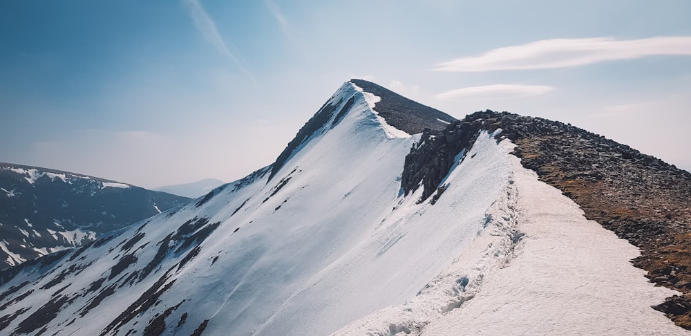 white and brown mountain