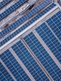 blue solar panel lot