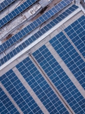 blue solar panel lot