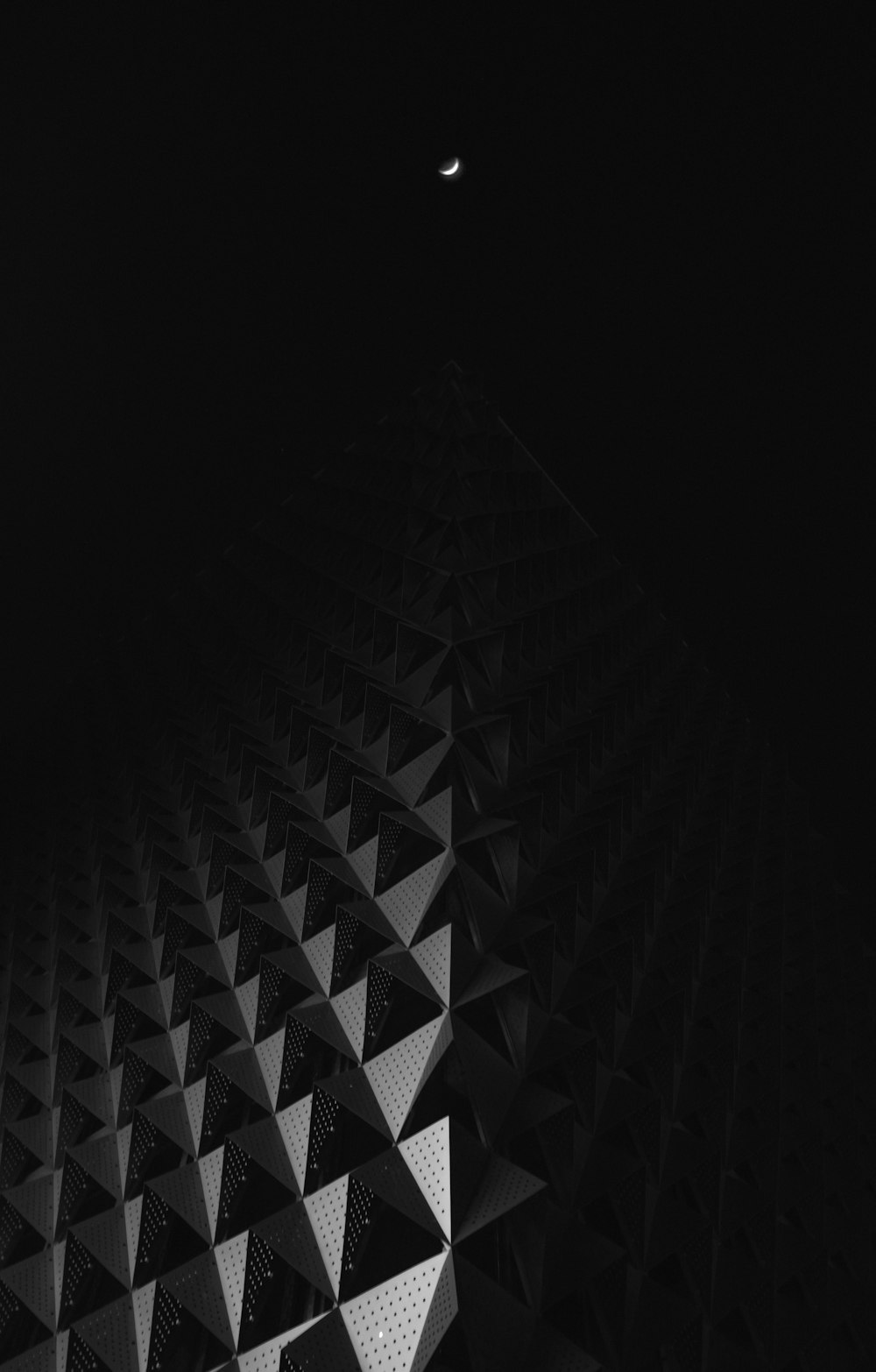 Geometrical building in black and white