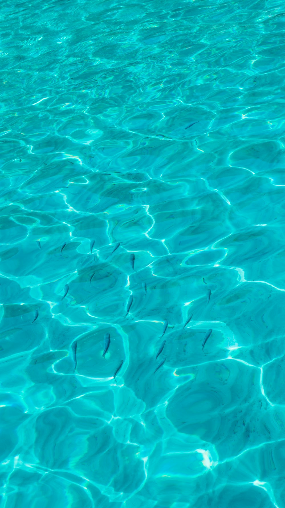 a blue pool with clear blue water