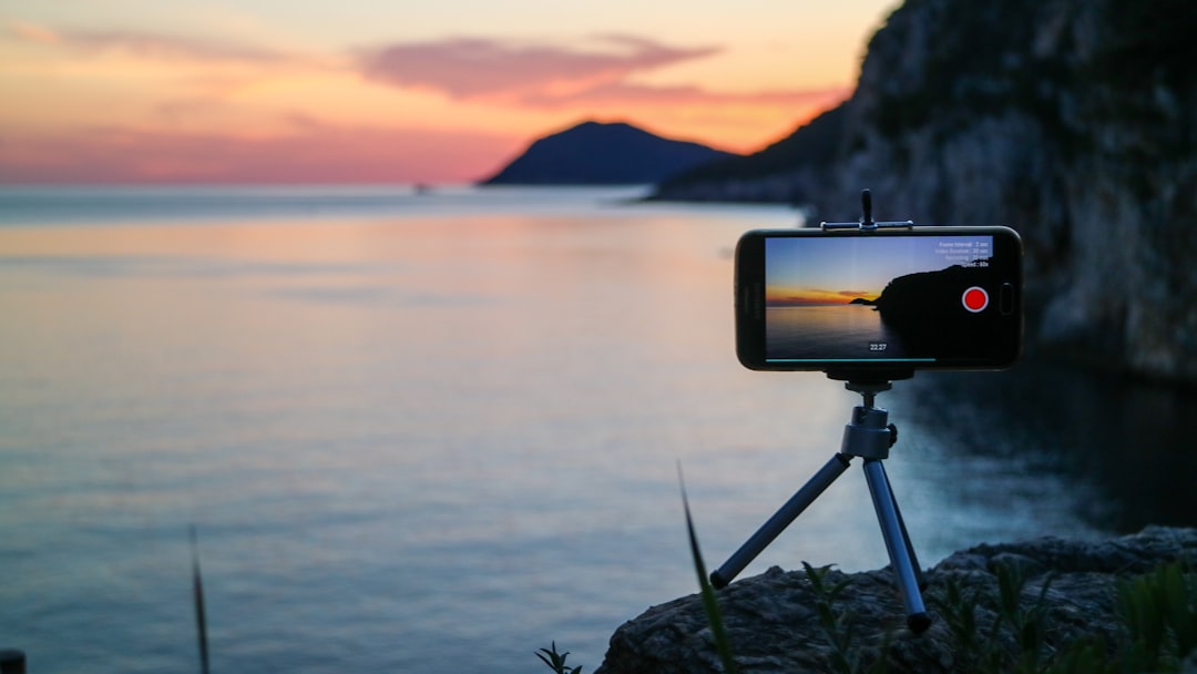 smartphone with mini tripod