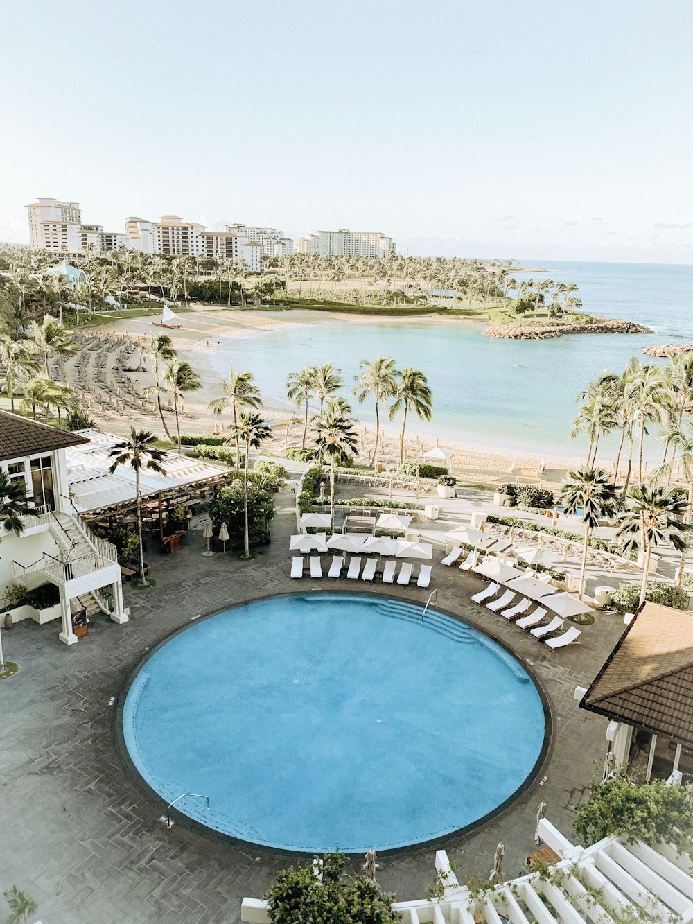 aerial photography of pool