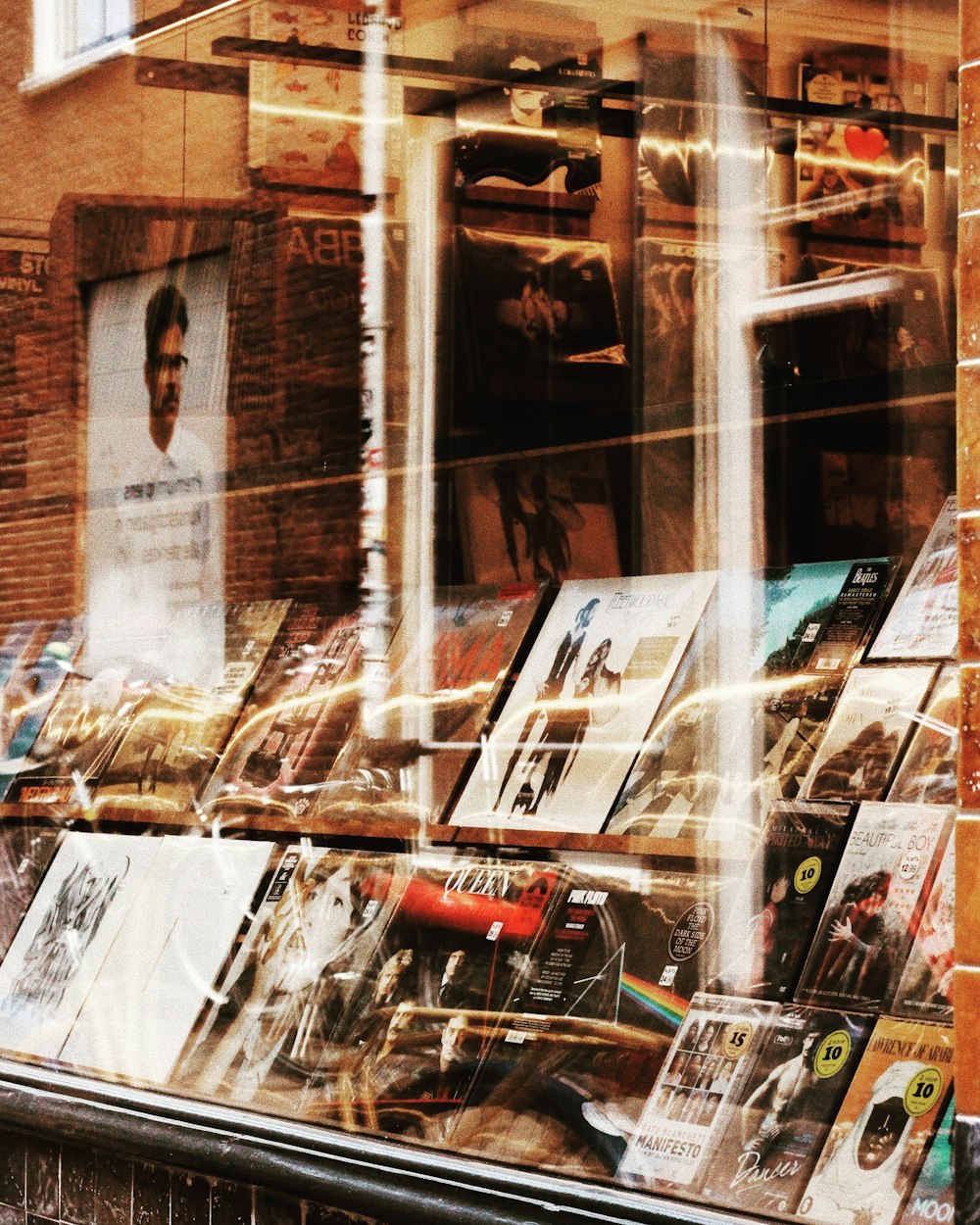 a store window with a bunch of books in it