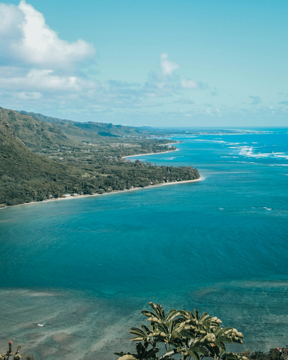 mountains beside ocean